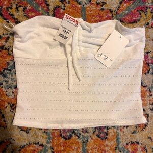 White Tube Top with Bow Detail